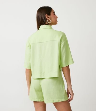 Camisa Amplia en Lino con Botones 3