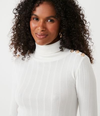 Blusa en Punto con Cuello Alto y Botón en el Hombro 4