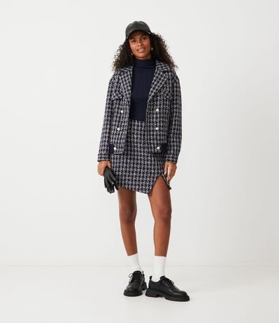 Blusa en Punto con Cuello Alto y Botón en el Hombro 3