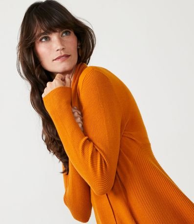 Cardigan Alargado de Punto Texturizado con Abertura Total 4