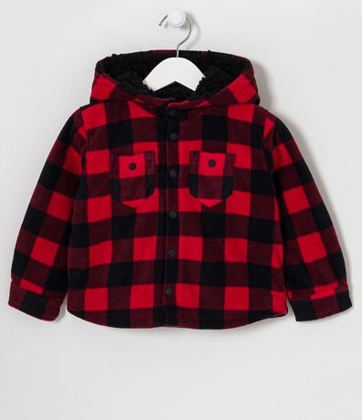 Camisa Infantil con Capucha Estampado de Cuadros - Talle 2 a 5 años 1