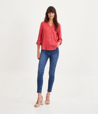Camisa en Viscolino con Escote V 2