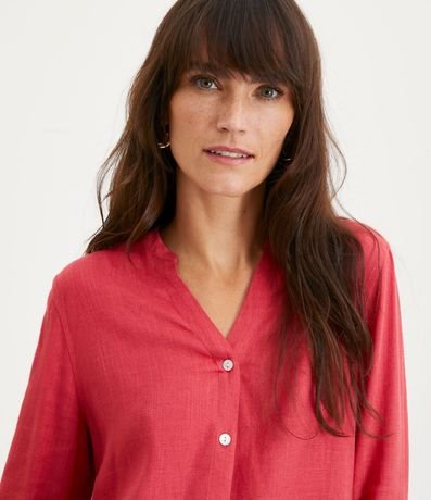 Camisa en Viscolino con Escote V 4