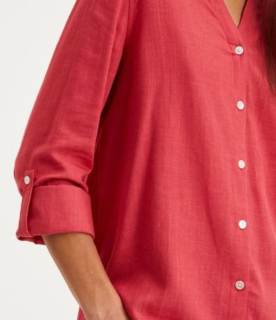 Camisa en Viscolino con Escote V 5