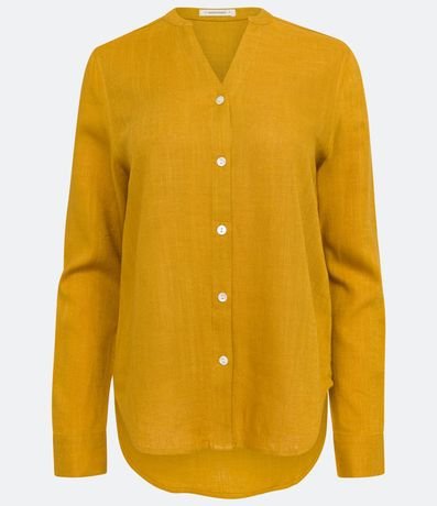 Camisa en Viscolino con Escote V 5