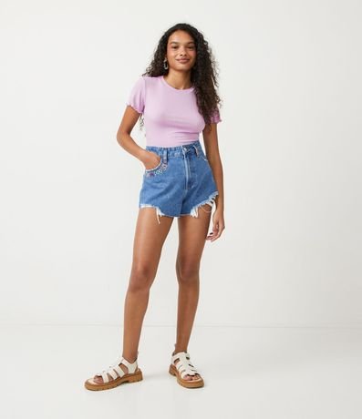 Blusa Básica en Ribana con Volados en la Barra 2