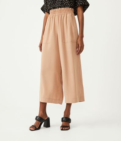 Pantalón Pantacourt con Cintura Elástica y Bolsillos Cuadrados 2