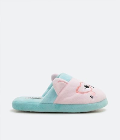 Pantufla Infantil en Fleece con Bordado de Animalito de Lentes - Talle  29/30 al 35/36 3