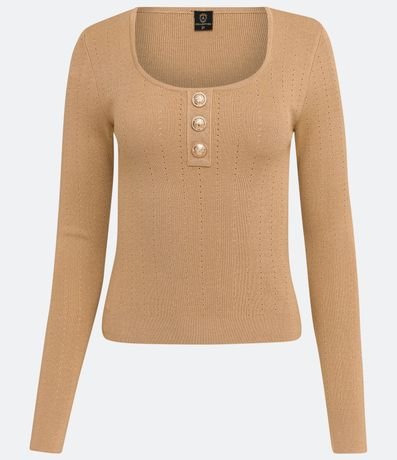 Blusa de Punto con Botones Diferenciados 5
