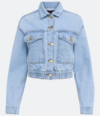 Campera Cropped de Jean con Textura 6