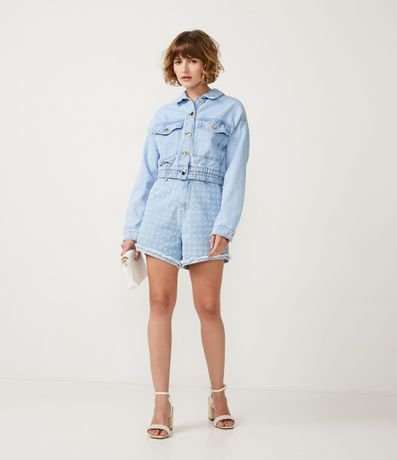 Campera Cropped de Jean con Textura 2