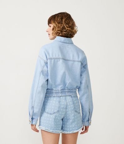 Campera Cropped de Jean con Textura 3