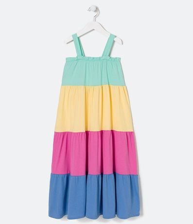 Vestido Marias Infantil con Recortes Color Block - Talle 5 a 14 años 1