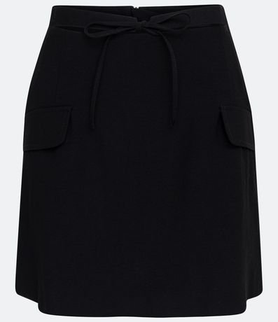 Pollera Recta en Viscosa con Lazo Diferenciado en la Cintura 6