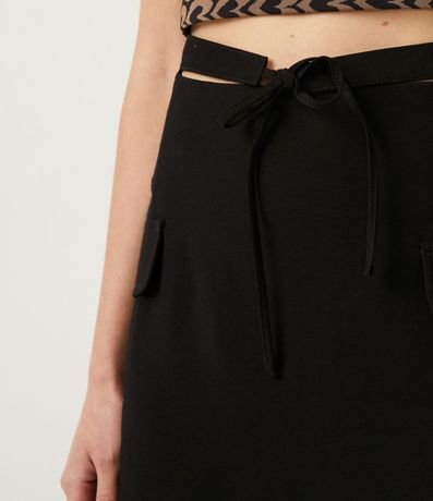 Pollera Recta en Viscosa con Lazo Diferenciado en la Cintura 4