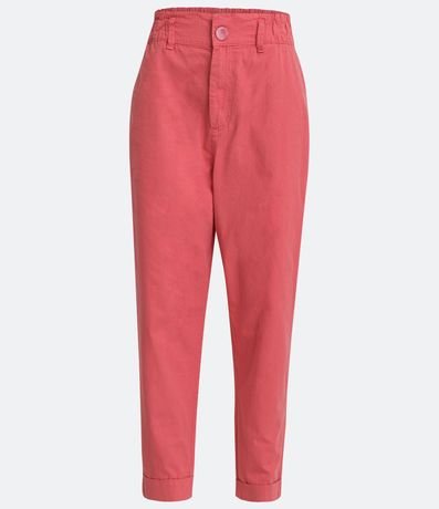 Pantalón Baggy en Sarga con Cintura Ancha y Botón 5