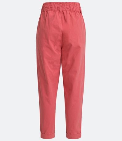 Pantalón Baggy en Sarga con Cintura Ancha y Botón 6