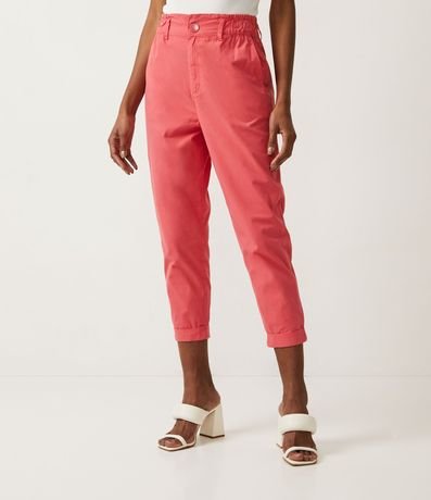 Pantalón Baggy en Sarga con Cintura Ancha y Botón 2