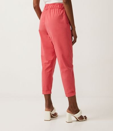 Pantalón Baggy en Sarga con Cintura Ancha y Botón 3