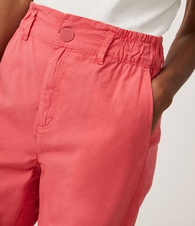 Pantalón Baggy en Sarga con Cintura Ancha y Botón 4