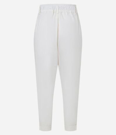 Pantalón Baggy en Sarga con Cintura Ancha y Botón 6