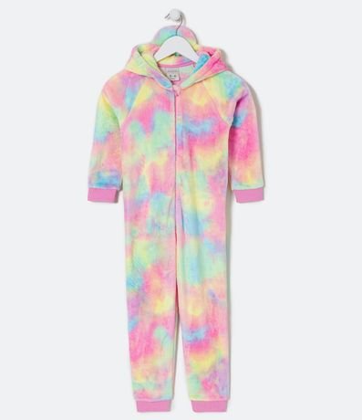 Pijama Jumper Infantil en Fleece Unicórnio Tie Dye - Talle 2 a 14 años 1