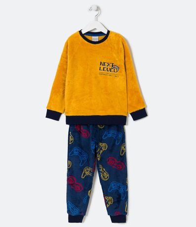Pijama Largo Infantil en Fleece con Estampado Game - Talle 5 a 14 años 1
