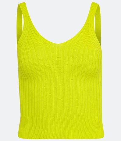 Blusa Musculosa Cropped en Viscosa Acanalada 5