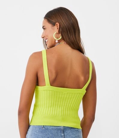 Blusa Musculosa Cropped en Viscosa Acanalada 3