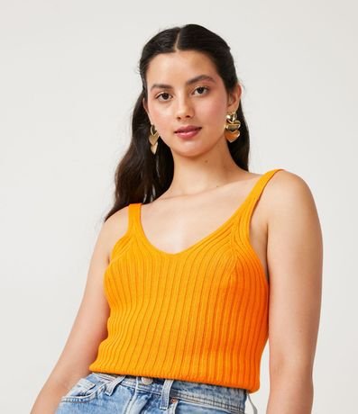 Blusa Musculosa Cropped en Viscosa Acanalada 2