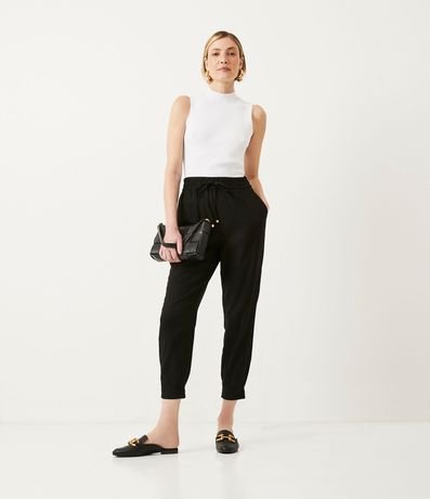 Pantalón Jogger en Viscolino con Cintura Elástica