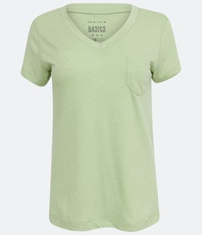 Blusa Básica en Algodón con Pequeño Bolsillo Frontal 5