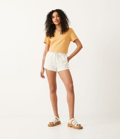 Blusa Básica en Algodón con Escote V y Manga Corta 2