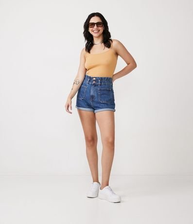 Blusa Musculosa en Poliamida Acanalada con Tirantes Finos 2