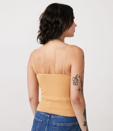 Blusa Musculosa en Poliamida Acanalada con Tirantes Finos 3
