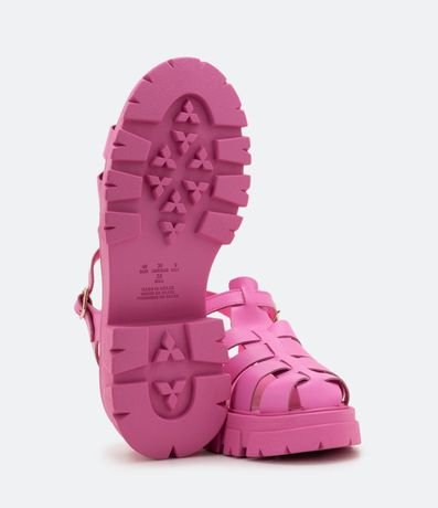 Sandalia Plana en Cuero con Suela Track 5