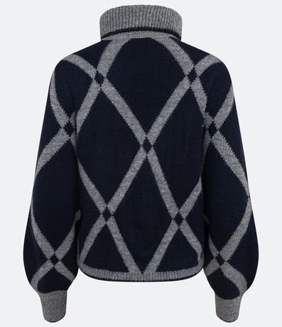 Suéter de Punto con Cuello Alto y Estampado Geométrico 6