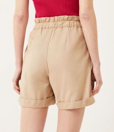 Bermuda Clochard en Sarga con Cintura Elástica y Lazo 3