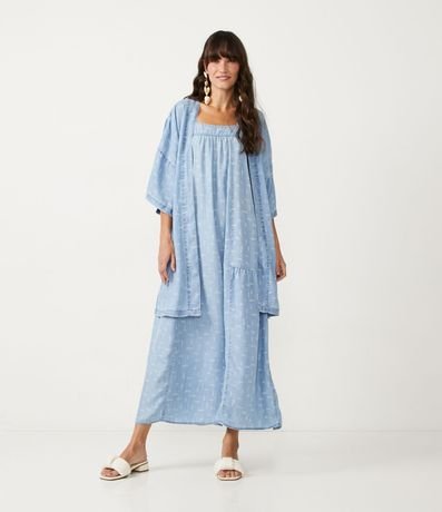 Kimono en Liocel con Estampado de Pece 2