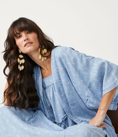 Kimono en Liocel con Estampado de Pece 4