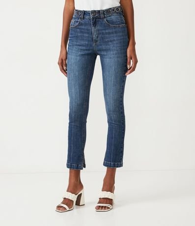 Pantalón Recto en Jeans con Cintura Média 2