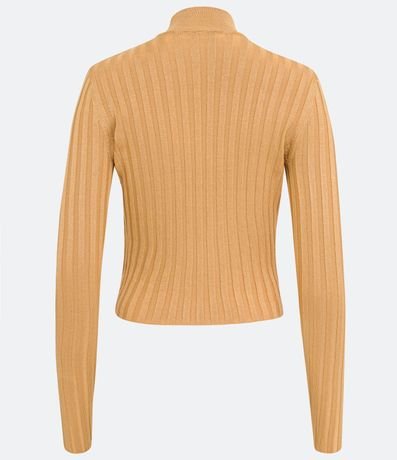 Blusa de Punto Acanalado con Cuello Alto y Manga Larga 6