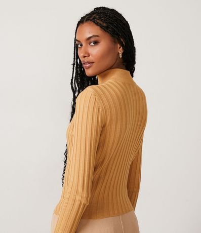 Blusa de Punto Acanalado con Cuello Alto y Manga Larga 3