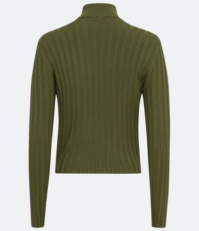 Blusa de Punto Acanalado con Cuello Alto y Manga Larga 6