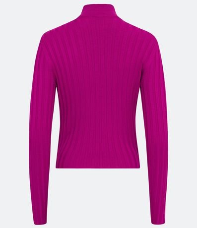 Blusa de Punto Acanalado con Cuello Alto y Manga Larga 6