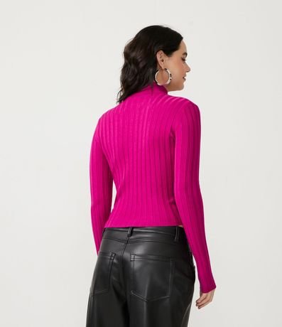 Blusa de Punto Acanalado con Cuello Alto y Manga Larga 3