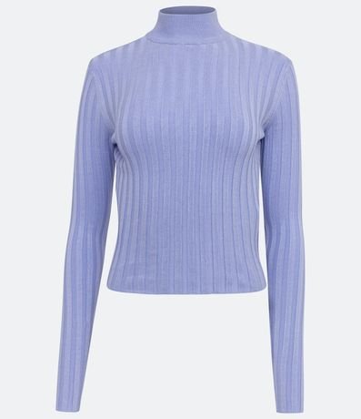 Blusa de Punto Acanalado con Cuello Alto y Manga Larga 5