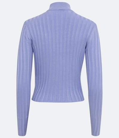 Blusa de Punto Acanalado con Cuello Alto y Manga Larga 6