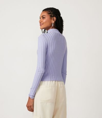 Blusa de Punto Acanalado con Cuello Alto y Manga Larga 4