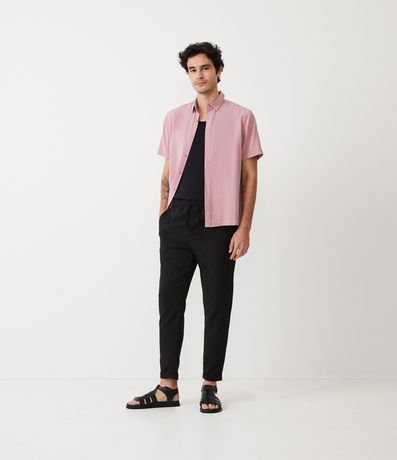 Camisa Slim en Viscosa con Botones y Manga Corta 2